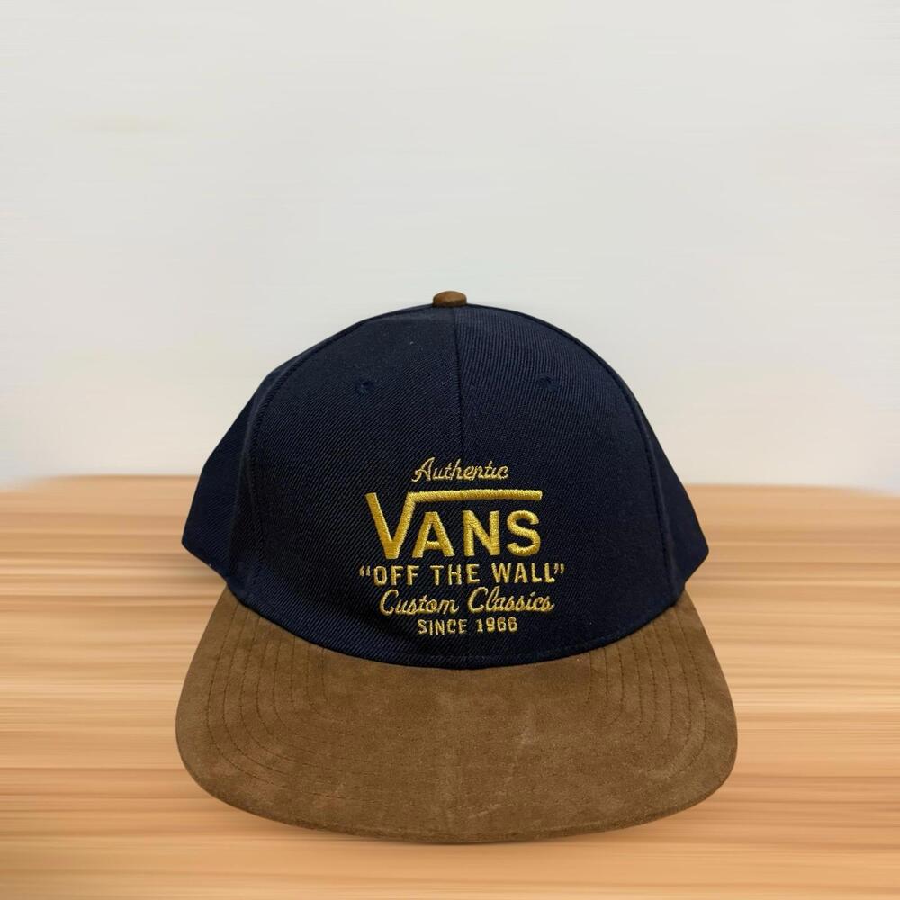 Vans Off The Wall Navy Snapback Brown Suede Brim Men’s